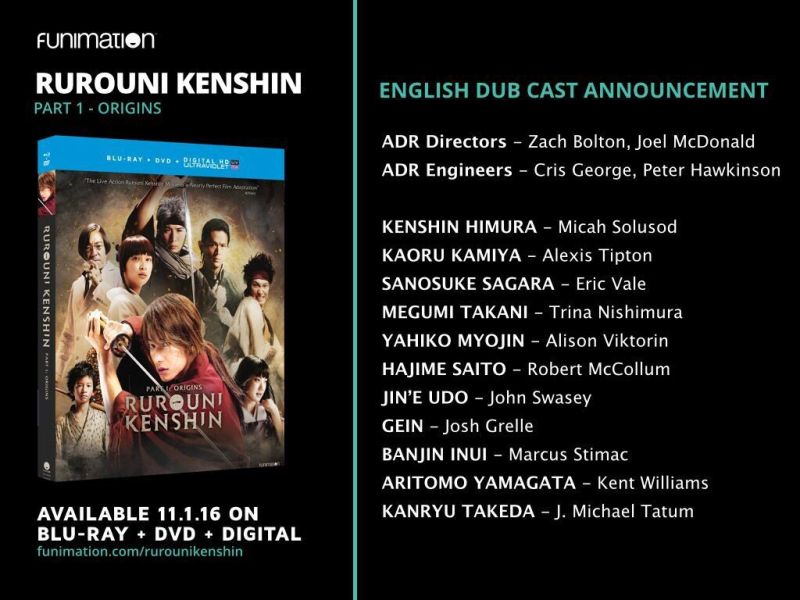 Kenshin Live-Action Dub Cast Announcement 001 - 20160813
